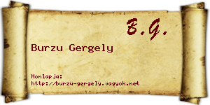 Burzu Gergely névjegykártya